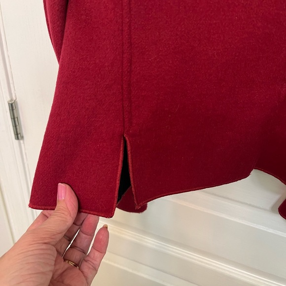 Covington Ladies Red Wool Blend Open Front Blazer with Side Slits Size 16 - Picture 6 of 12